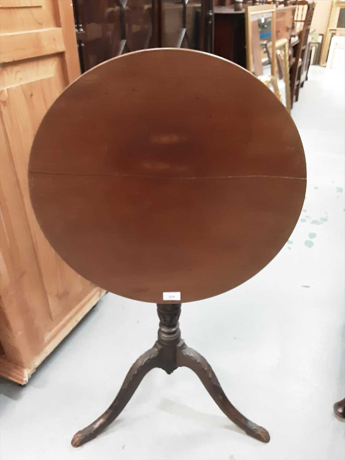 Georgian mahogany wine table with circular tilt top on later carved tripod base - Image 2 of 3