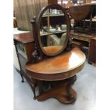 Victorian mahogany Duchess dressing table with oval mirror