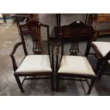 Set of six Georgian style elbow chairs and two similar chairs