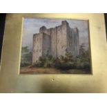 19th century English School, Hedingham Castle, watercolour