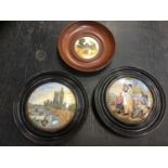 Three Victorian pot lids