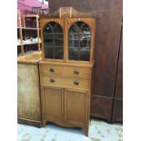 George III inlaid mahogany display cabinet