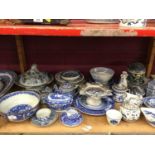 Selection of oriental blue and white dinner and tea ware