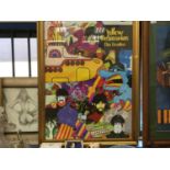 Beatles poster - the Yellow Submarine, in glazed frame