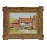 *Hugh Boycott Brown oil on board - Flatford Mill, signed, in ornate frame