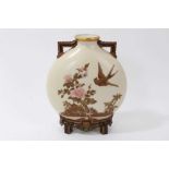 Victorian Royal Worcester porcelain Aesthetic movement ‘Japanese’ moonflask vase after Christopher D