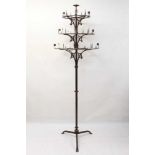 Unusual late 19th / early 20th century floor standing wrought iron candle stand