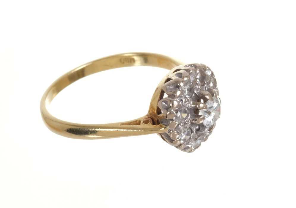 Gold diamond cluster ring - Image 2 of 3
