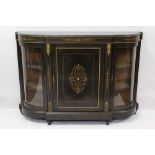 Victorian ebonised and gilt metal mounted credenza.