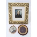 English School 19th century portrait miniature on ivory on a gentleman