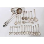 Selection of miscellaneous silver and white metal flatware.