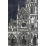 *Valerie Thornton (1931-1991) etching, 'St Pere Sous Vezerlay' signed and titled, 50 x 37cm