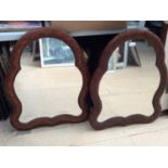 Pair of Italian walnut easel mirrors
