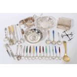 Selection of miscellaneous 20th century silver and white metal.