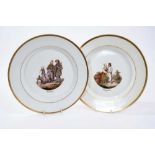 Pair antique Berlin plates, circa 1820