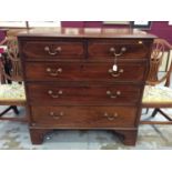 19th century inlaid mahogany chest of drawers