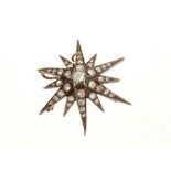 Victorian diamond star pendant/brooch