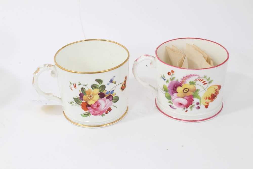 Good collection of six mid-19th century floral painted mugs with dedications, dates etc - Image 6 of 9