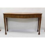 Adams style satinwood serpentine serving table