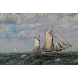 Peter Merrin acrylic on board - A Ketch at...