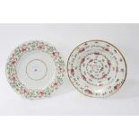 Two early 19th century Crown Derby dishes, both finely painted with floral patterns, marks underneat