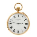 Gold 18ct open face keyless pocket watch by Joyce Murray