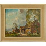 Stanley Orchart (1920-2005) oil on canvas board - Great Staughton, Huntingdon, signed, dated 1967 ve