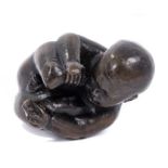 Alan Biggs (Contemporary) modern bronze figure of an infant