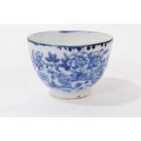 Coalport miniature tea bowl and saucer, circa 1800, printed in blue with an oriental pattern, the sa
