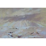David Britton , contemporary, oil on board - Snow Near Sheffield, signed, framed, 60cm x 75cm