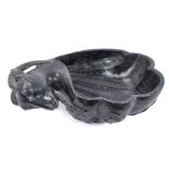 Mughal style carved black marble bowl