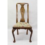 Rare early 18th century Dutch walnut and marquetry inlaid side chair