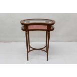 Regency style polychrome painted satinwood kidney form bijouterie table