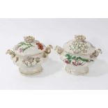 Pair 19th century sauce tureens and covers