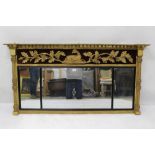 Fine quality Regency carved gilt overmantel peripheral plate mirror