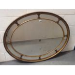 Very large 19th century peripheral plate oval wall mirror