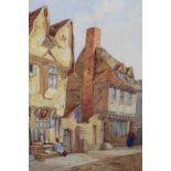 Frederick Brett Russel (1813-1869) pair of watercolours - Angel Lane, Ipswich, looking up and lookin