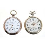 19th century German pocket watch by Hub. Bünnagel of Bedburg in silver case with engraved Madonna an