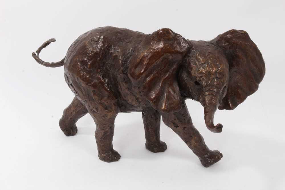 Margot Dent, contemporary, bronze resin sculpture of an elephant