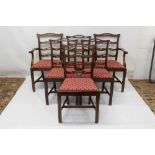 Set of six 19th century ladder back dining chairs