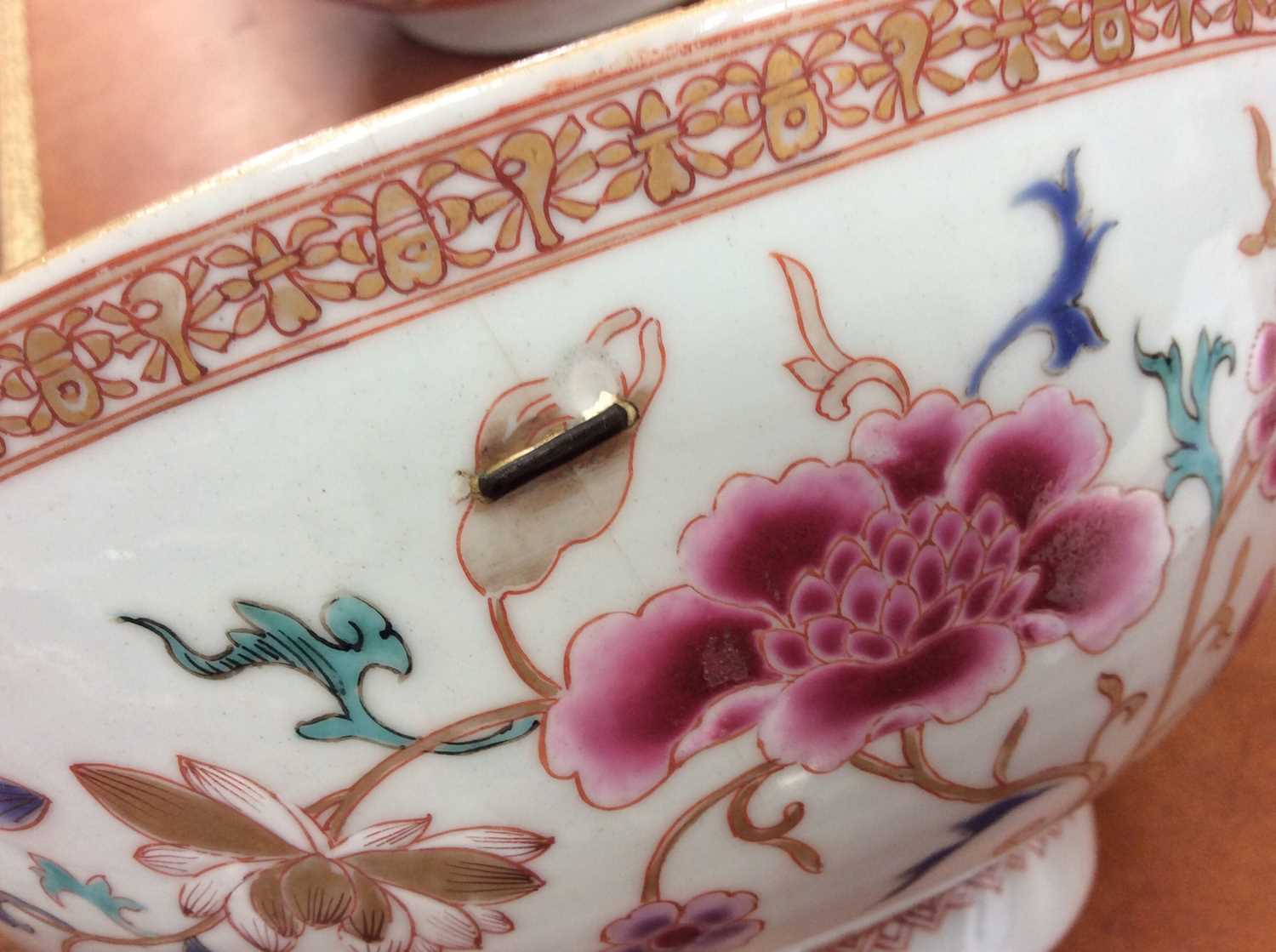 Chinese famille rose armorial porcelain bowl, circa 1728, with the arms of Tower, of Huntsmore Park, - Image 10 of 10