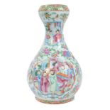19th century Canton porcelain garlic form vase