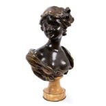 Georges Van der Straeten (1850-1928) bronze bust of a girl