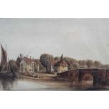 East Anglian School, 19th century, watercolour - Stoke Bridge, apparently unsigned, in glazed gilt f