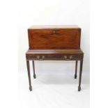 Rare early 19th century mahogany campaign desk on stand