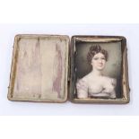 English School, early 19th century - portrait miniature on ivory depicting a young lady
