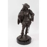A 19th century spelter figure of a Cavalier