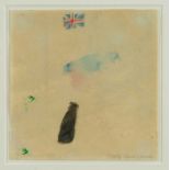 *Mary Newcomb (1922-2006) watercolour and pencil Dog and Union Jack