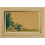 Lucien Pissarro 1863-1944 Watercolour of Colchester signed in monogram and titled