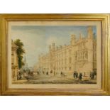 Richard Banks Harraden (1778-1862) watercolour - Corpus Christi College, Cambridge, signed, in glaze